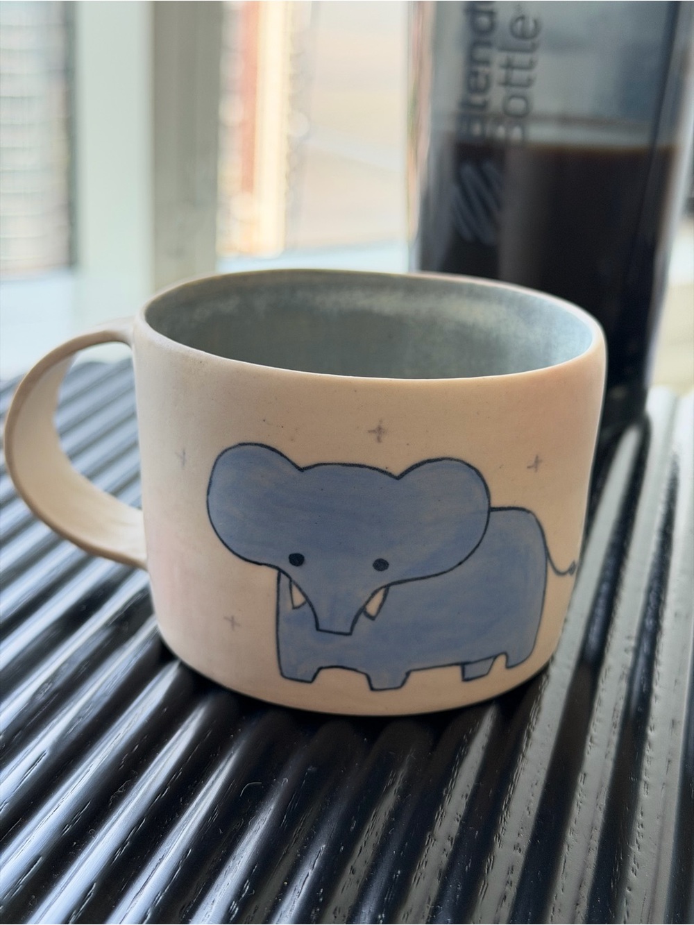 Handcrafted Ceramic Blue Elephant Mug
